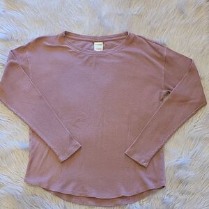Pink by Victoria secret womens dusty‎ rose thermal long sleeve shirt size xs